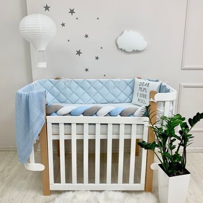 Стьобаний бортик на три сторони Монако блакитний 0794207 фото