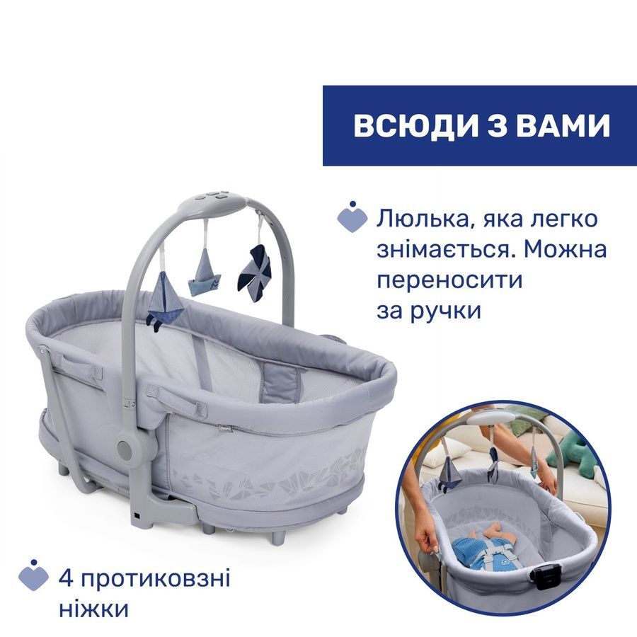Ліжечко-стільчик 5 в 1 Chicco Baby Hug Pro 87076.40 фото