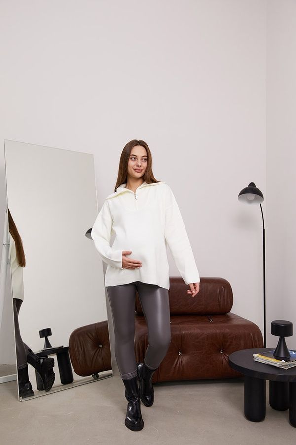 Теплі шкіряні лосіни для вагітних Koln - Графітовий, 4XL LB12KL1097 фото