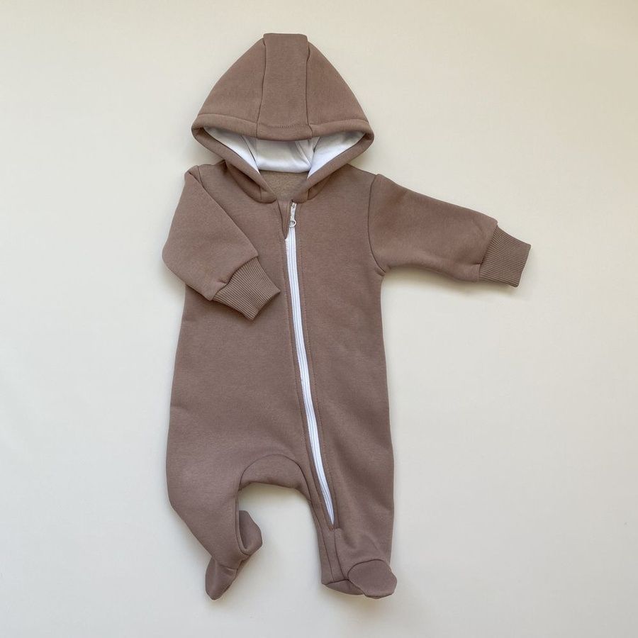 Утеплений комбінезон з начосом "Cappuccino" із закритою ніжкою (розміри з 62 по 68р) 3529415705901586 фото