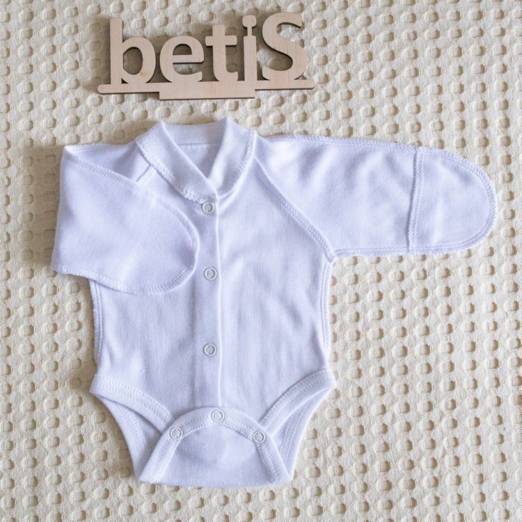 Боді з.р. BetiS "Крихітка" Однотон Білий Інтерлок 27687741 Зріст 42-30 3359915672801324 фото