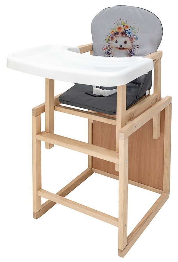 Стільчик-трансформер Babyroom Пеппі-230 eko сірий / графіт (їжачок, квіти) 680997 фото