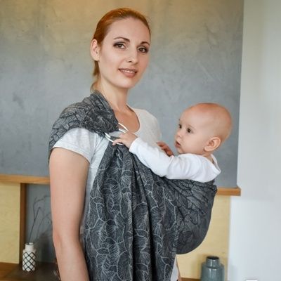 Слинг с кольцами жаккардовый серый Leaf 11-11sling100 фото