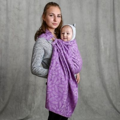 Слинг с кольцами жаккардовый сиреневый Feathers 11-11sling103 фото