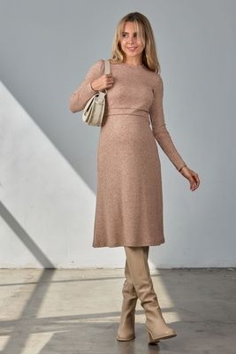 Карамельна тепла сукня для вагітних та годуючих Annie (L) DR-34.021 22273 фото