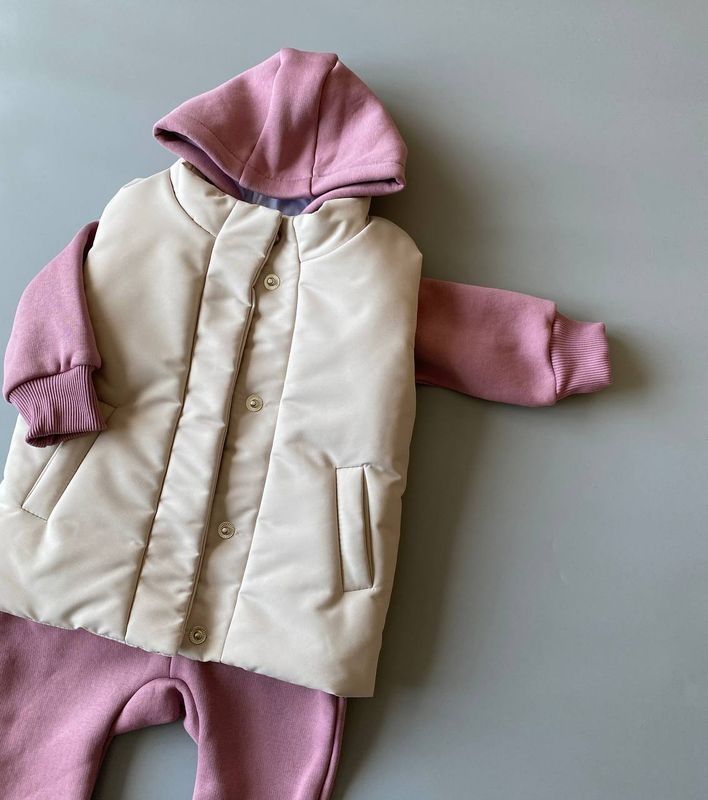 Набір: Жилетка Oversize "Sand" + Комбінезон "Base" Wild Rose (80-98рр) 4466215819201763 фото