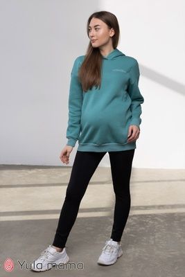 Чорні теплі лосини на хутрі на високому поясі для вагітних, XL 4982 фото