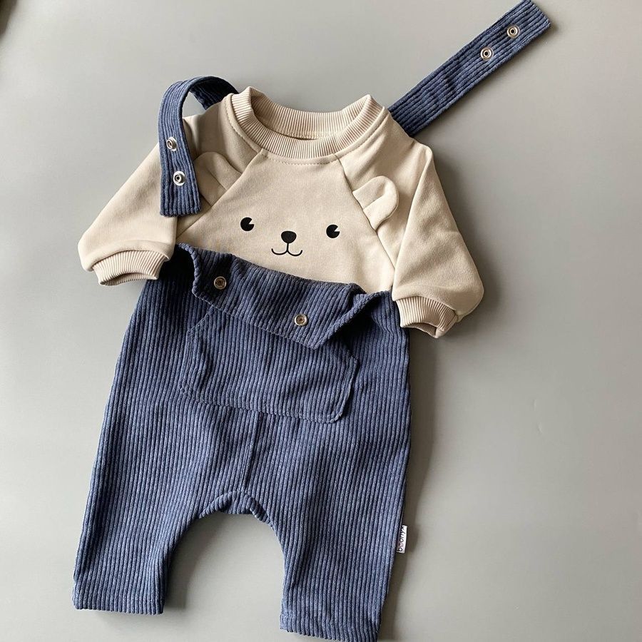 Набір: Напівкомбінезон "Jeans" + Боді-світшот "Tash" 4308215808361590 фото