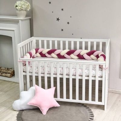 Бортик-коса молочний/рожевий/бордо 0758475 фото