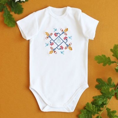 Вишитий&nbsp;боді для немовлят&nbsp;з етно орнаментом Родовід 38594 фото