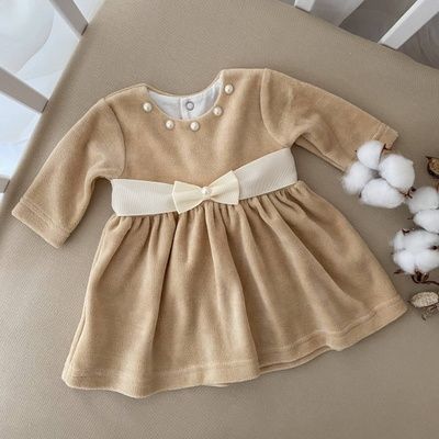 Плаття BetiS "Намистинка" д.р. Кавовий Велюр 27076715 Зріст 56 10577 фото