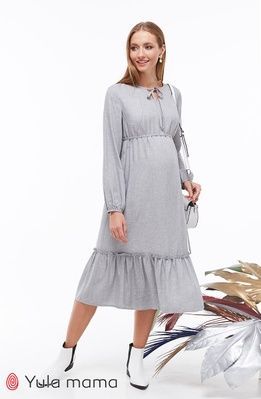 Сіра сукня довжиною міді для вагітних та годуючих Monice (xS) DR-39.062 17400 фото
