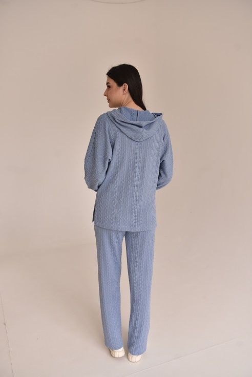 КОСТЮМ ДЛЯ ВАГІТНИХ 2303(2184) 1647 З ТРИКОТАЖУ КОСИЧКА БЛАКИТНИЙ 40737157765257 фото