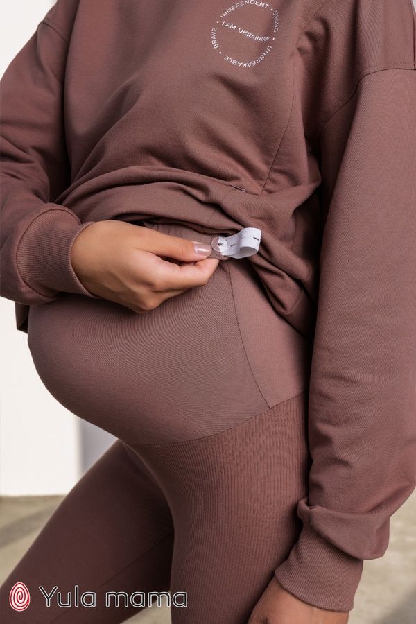 Капучино лосини в рубчик з поясом на живіт для вагітних Betty (2xL) SP-32.011 32011М фото